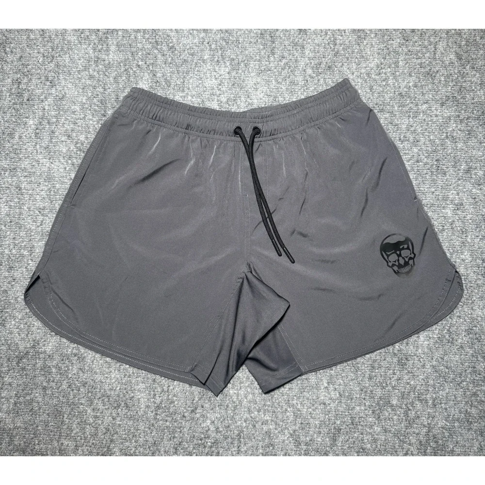 Gym Reapers Training Shorts Men M Grey Athletic Weightlifting Workout Gym Skull